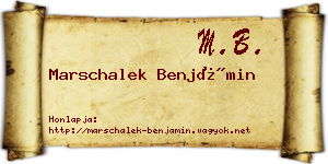 Marschalek Benjámin névjegykártya